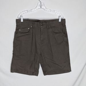 Prana Size 34Wx9L Mens Earth Cotton w/Pockets Durable Denim Bermuda Shorts T568